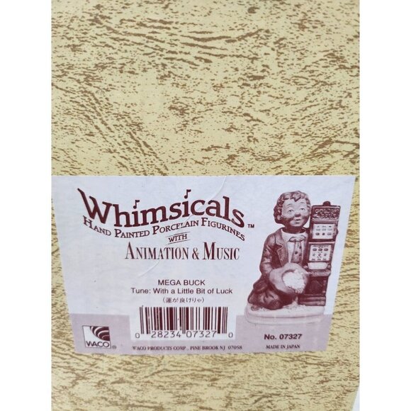 Vintage Waco Whimsicals Mega Buck Hand Painted Porcelain Figurine Musical Japan - Picture 3 of 10